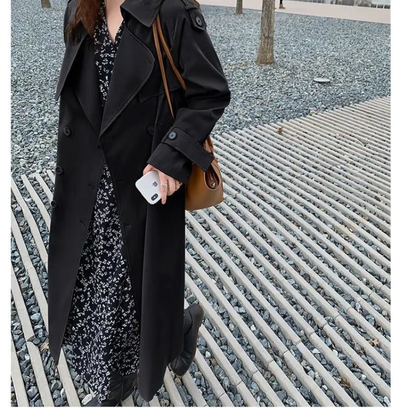 Yesica® | Oversized lange jas met dubbele rij knopen voor dames