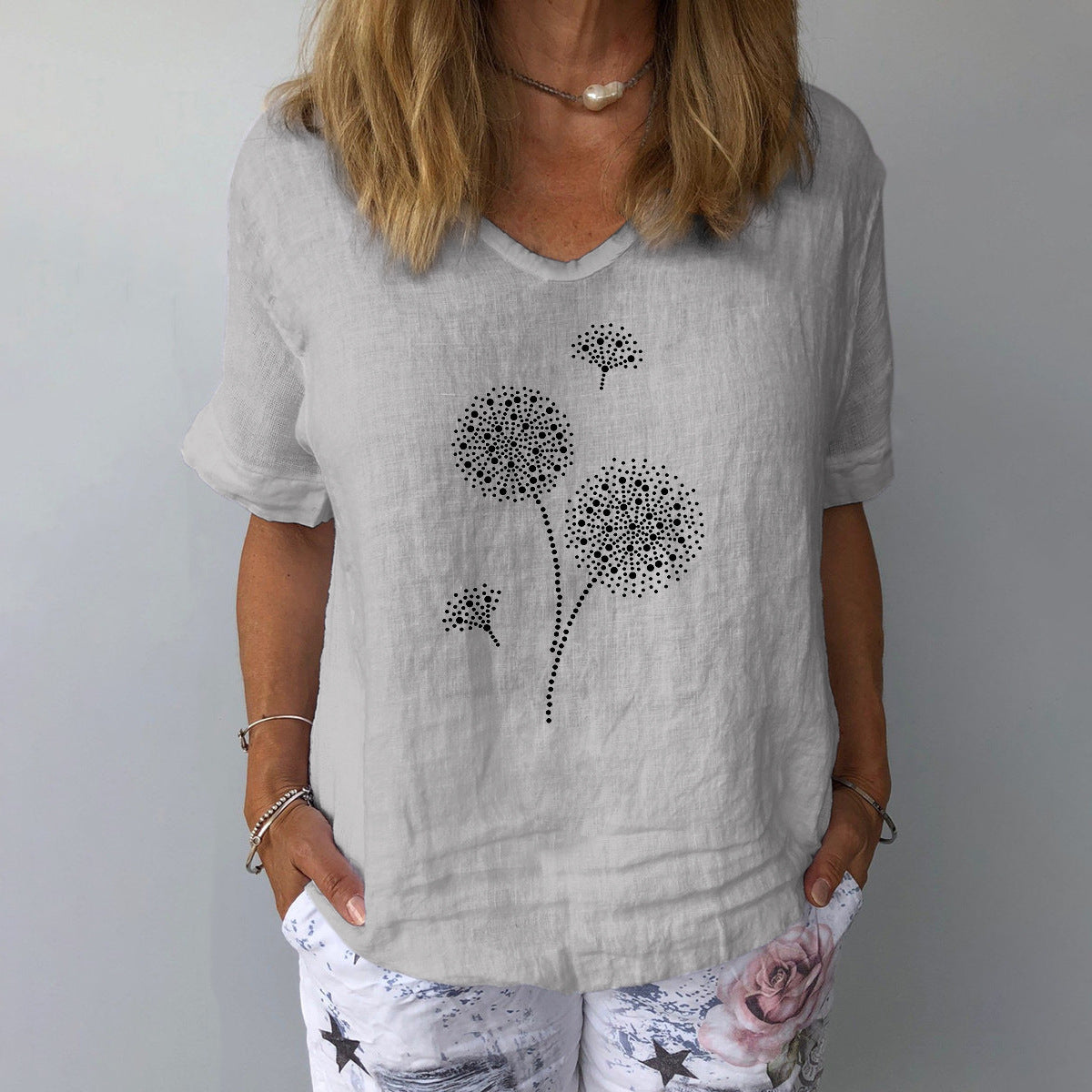 Zoe® | Losse zomerblouse gemaakt van katoen en linnen