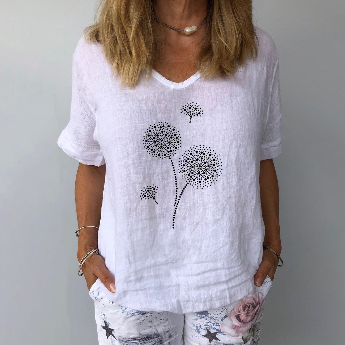 Zoe® | Losse zomerblouse gemaakt van katoen en linnen