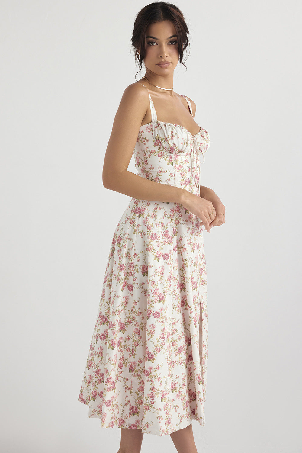 Yasmin® | Vintage bloemenjurk, strak in de taille