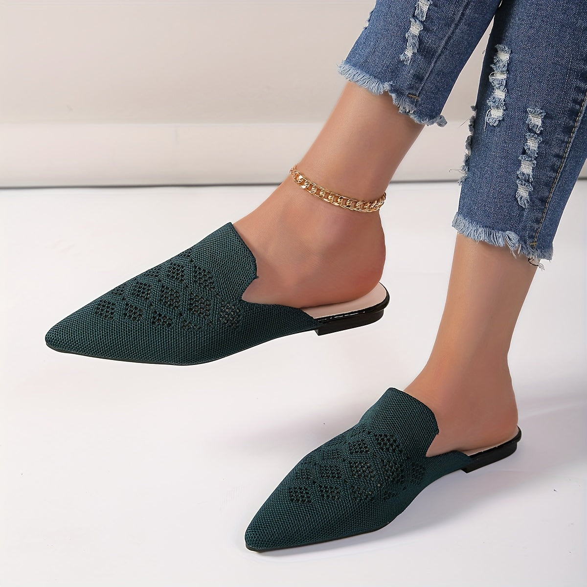 Thalia® | Gebreide platte muiltjes voor dames