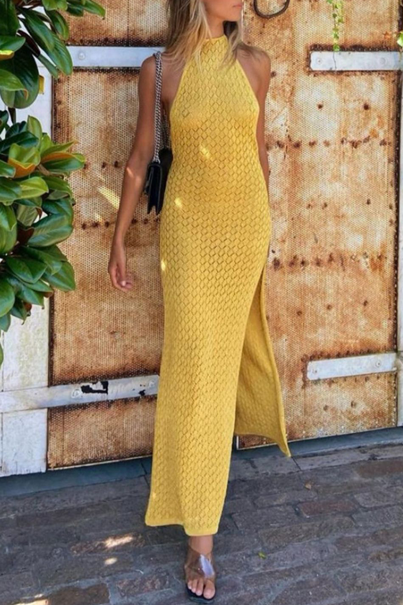 Teresa® | Sexy effen kleur backless vetersluiting halter strandjurken (3 kleuren)