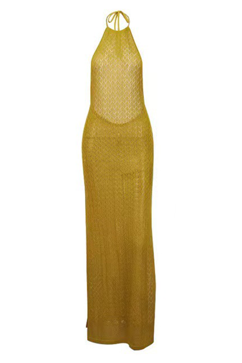 Teresa® | Sexy effen kleur backless vetersluiting halter strandjurken (3 kleuren)