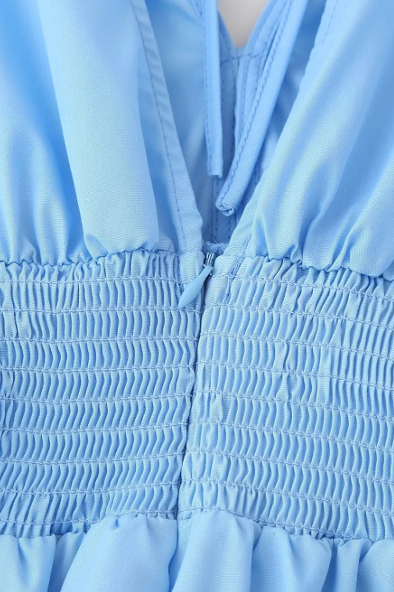 Yasmin® | Elegante effen bloemvorm met trekkoord en V-hals en taillerok