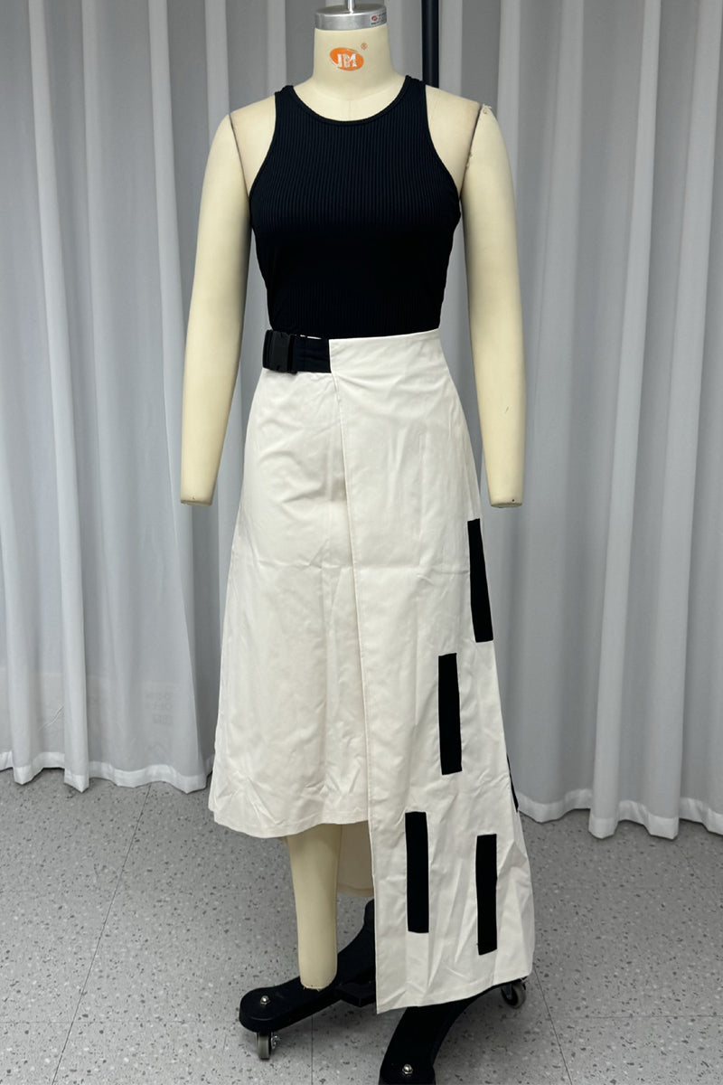 Teresa® | Casual straatzak, onregelmatige O-hals, mouwloos, tweedelig