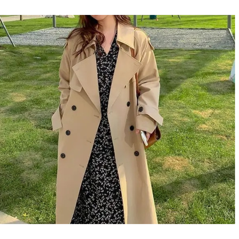 Yesica® | Oversized lange jas met dubbele rij knopen voor dames