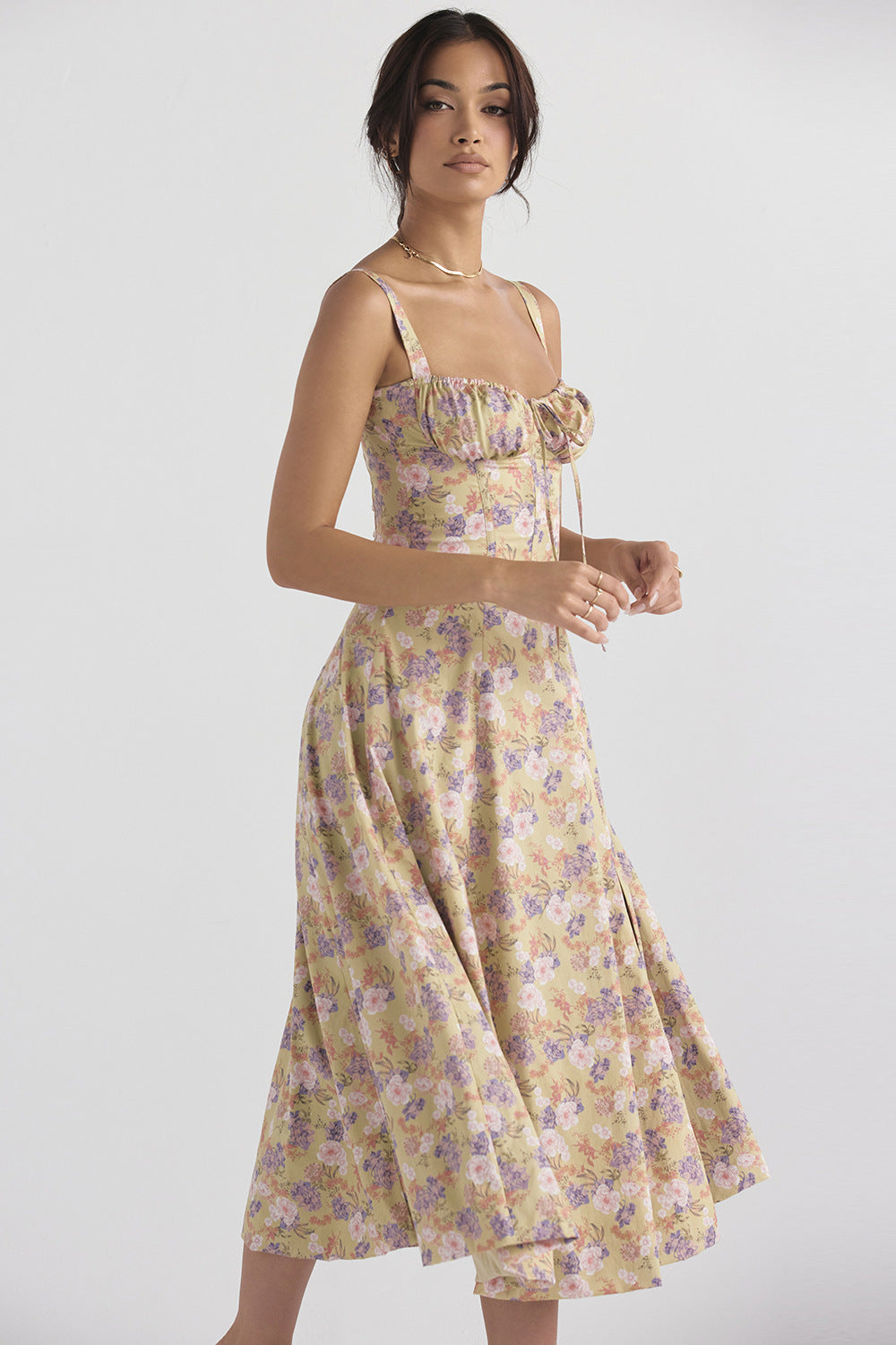 Yasmin® | Vintage bloemenjurk, strak in de taille