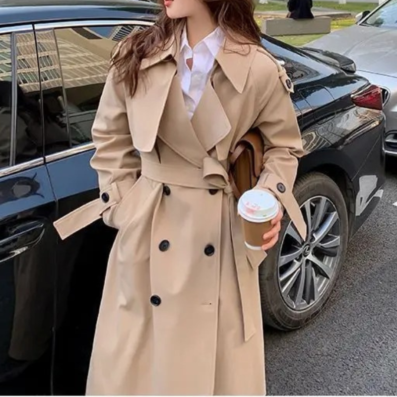 Yesica® | Oversized lange jas met dubbele rij knopen voor dames