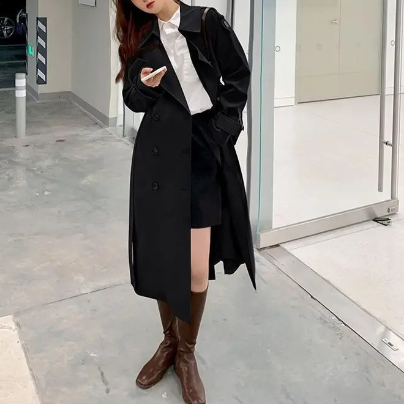 Yesica® | Oversized lange jas met dubbele rij knopen voor dames