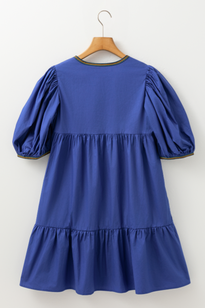 Teresa® | Mini-jurk met ingekeepte pofmouwen