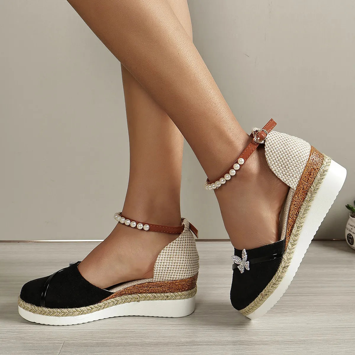Brenda® | Sandalen met sleehak en strik voor dames