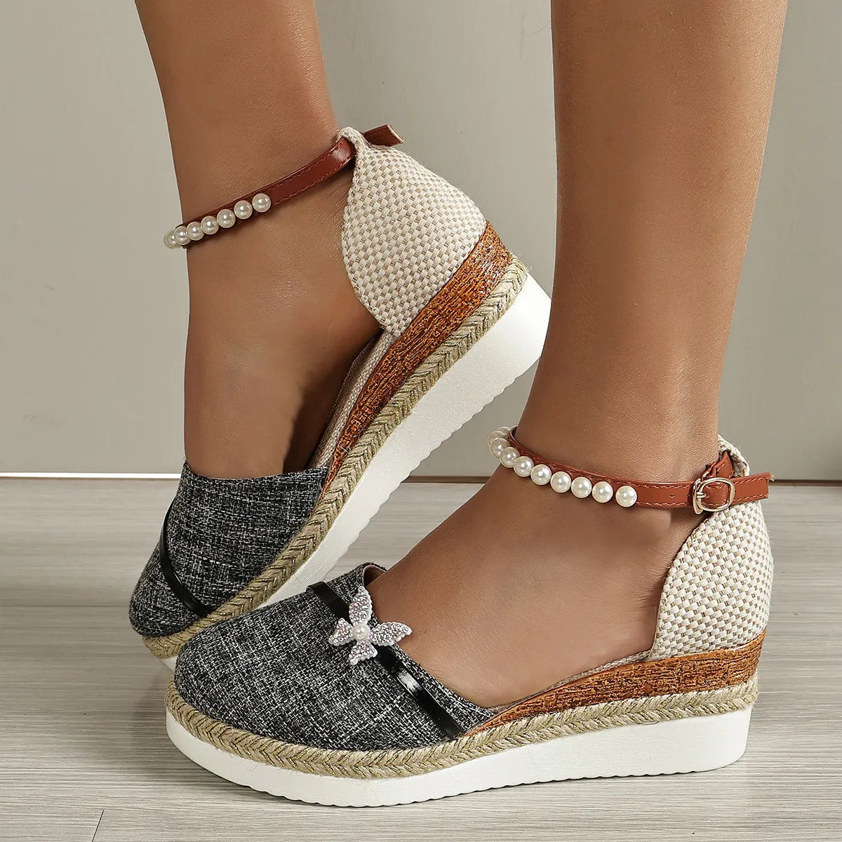 Brenda® | Sandalen met sleehak en strik voor dames