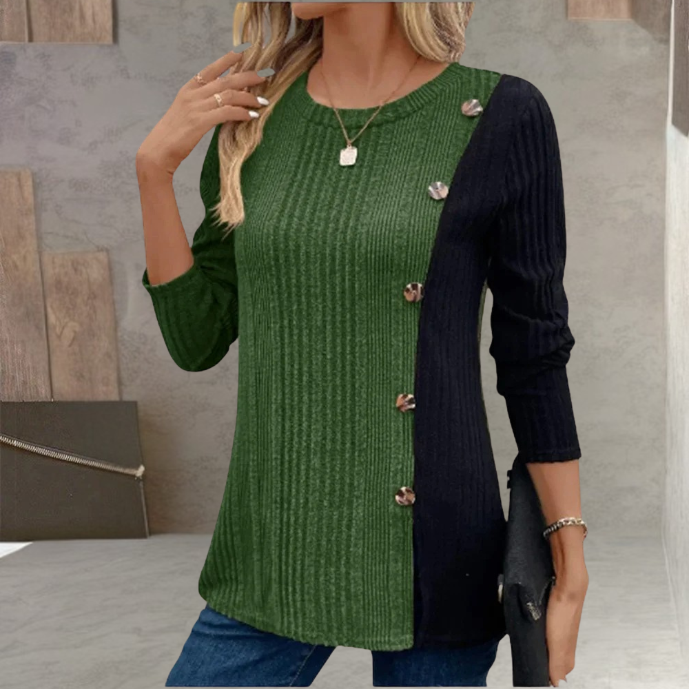Ursula® | Top met lange mouwen en blokknopen