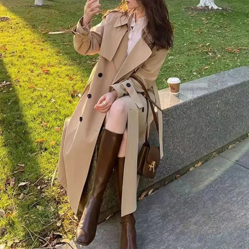 Yesica® | Oversized lange jas met dubbele rij knopen voor dames