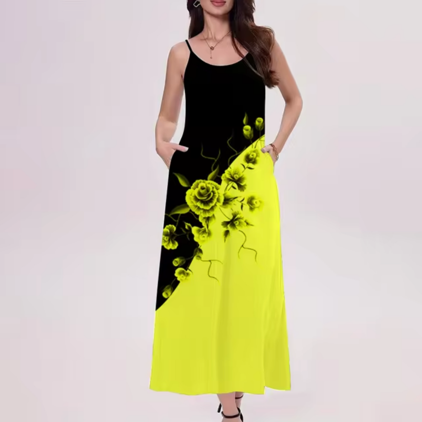 Teresa® | Lange jurk met kleurblokken