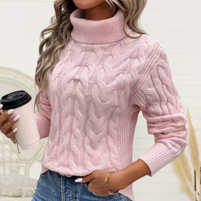 Zoe® | Klassieke kabelgebreide coltrui voor dames
