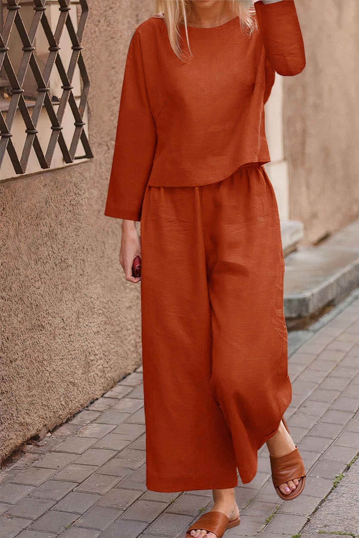 Gabriela® | Luchtige blouse en broek linnen set