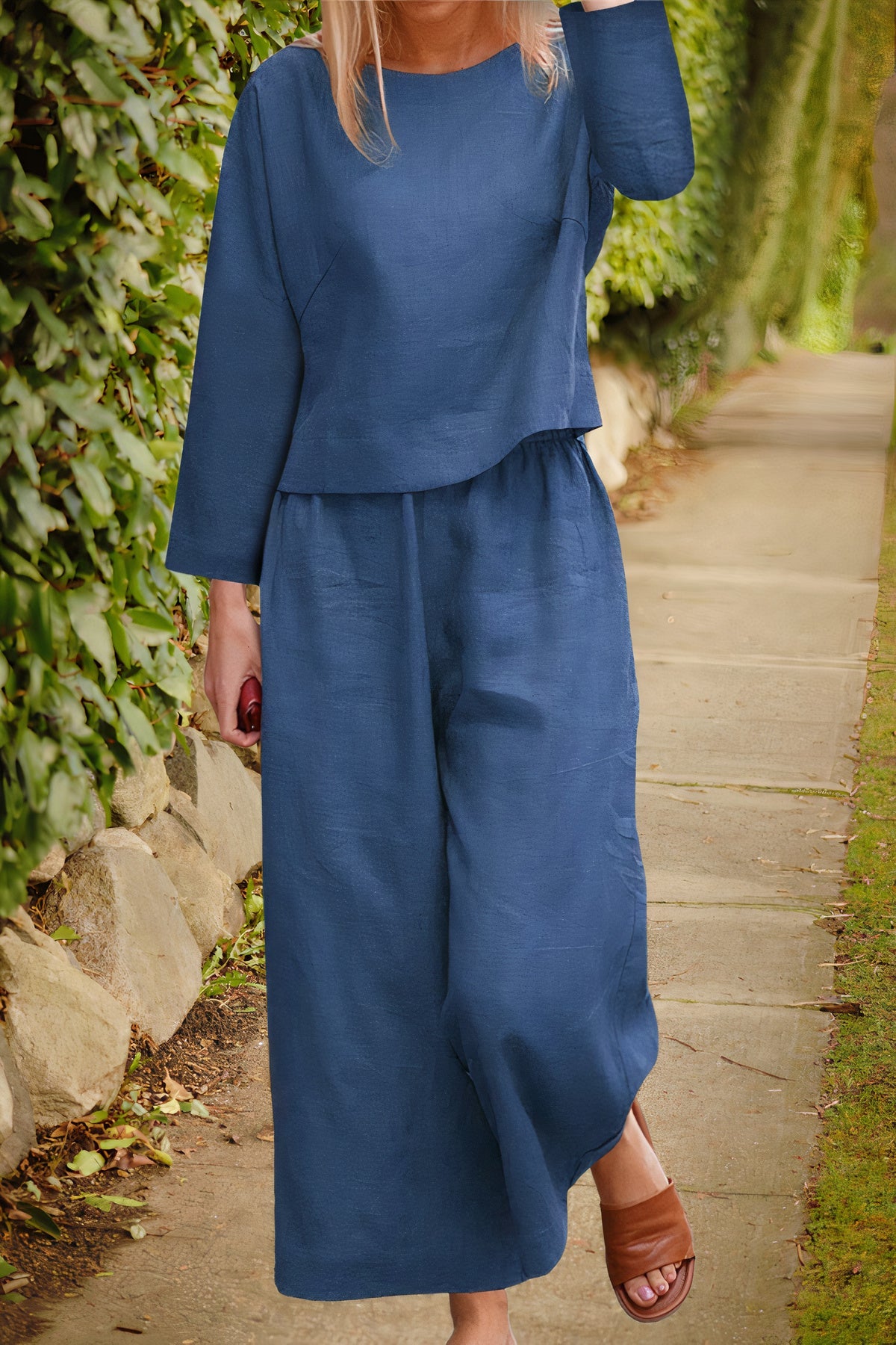 Gabriela® | Luchtige blouse en broek linnen set
