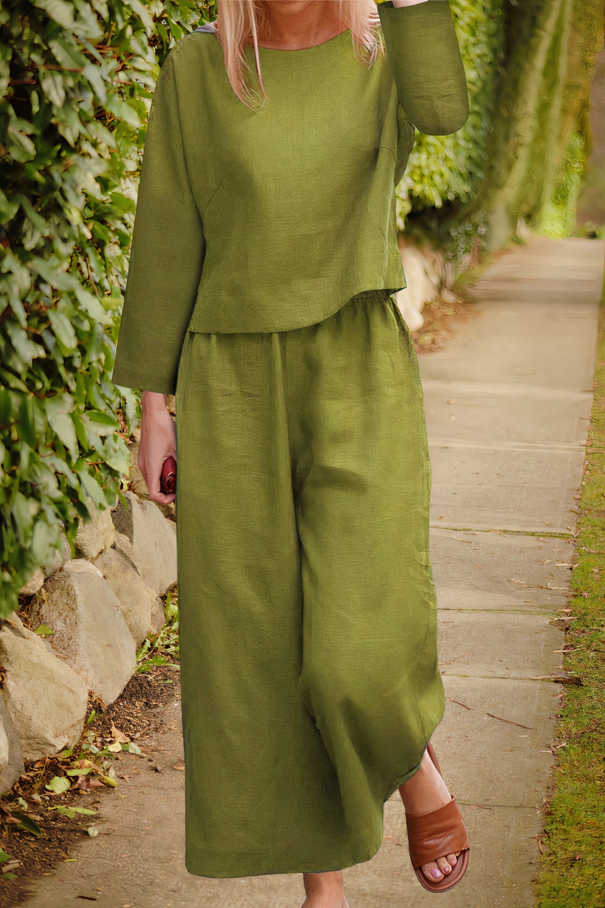 Gabriela® | Luchtige blouse en broek linnen set