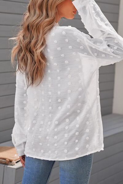 Zoe® | Shirt met lange mouwen en Zwitserse stippenkraag