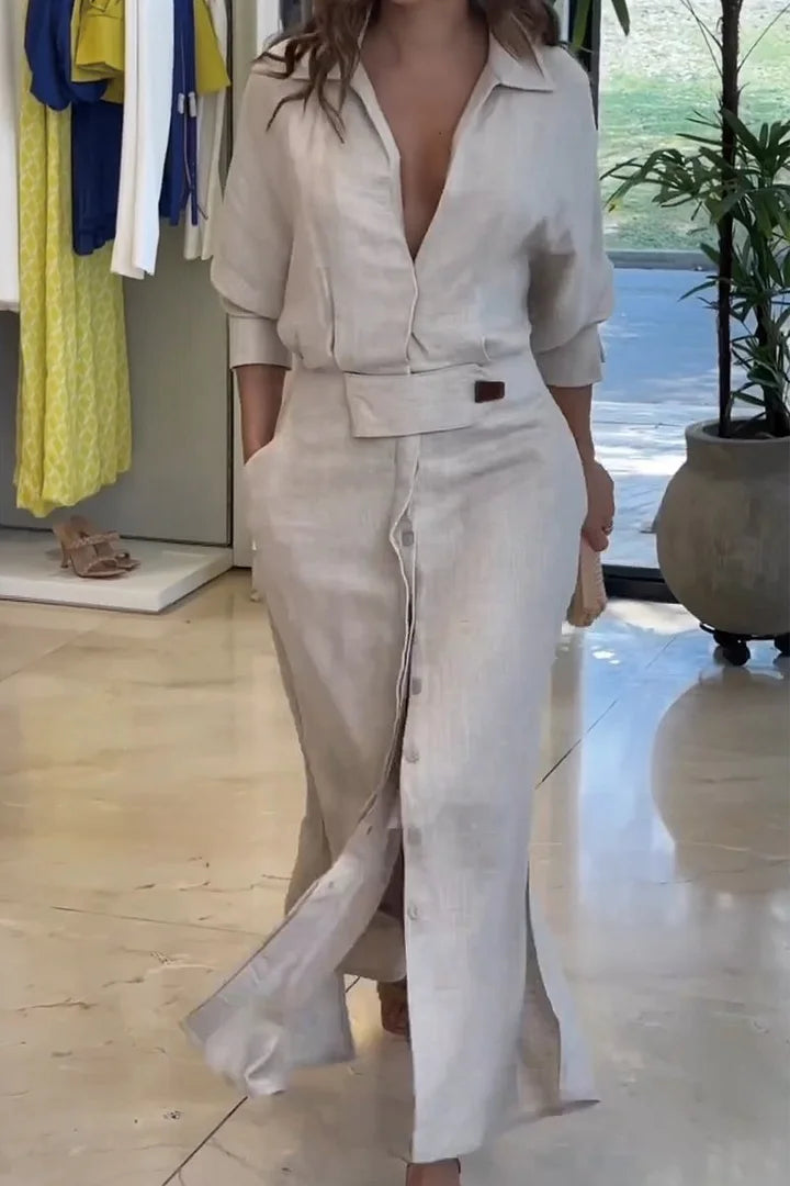 Yazmin® | Maxi-jurk van katoen en linnen