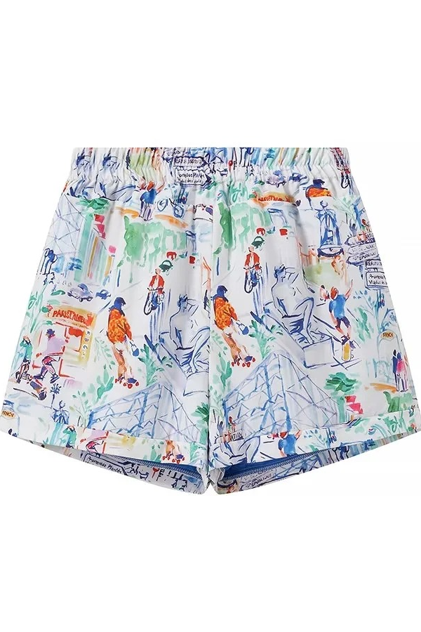 Trina® | Set van katoenen shorts met graffitiprint