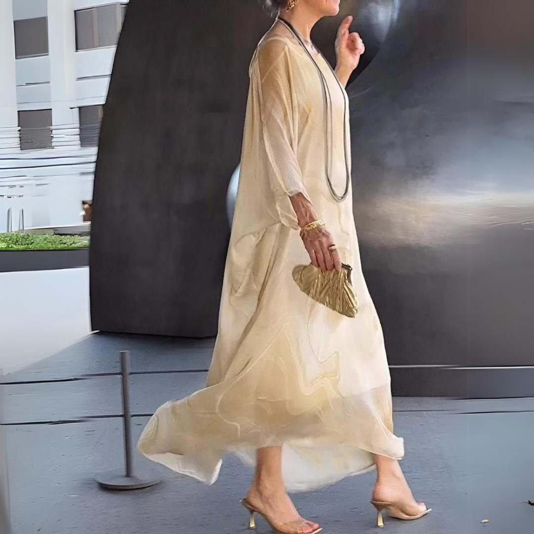 Tina® | Elegante zijden chiffon jurk