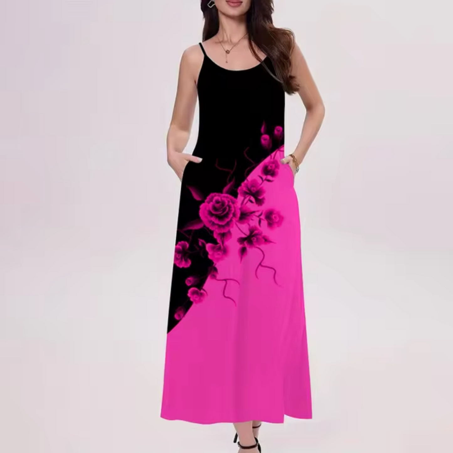 Teresa® | Lange jurk met kleurblokken