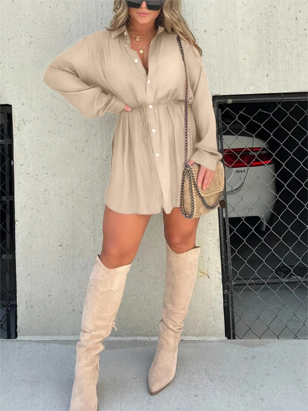 Yesenia® | Trendige satijnen strappeljurk