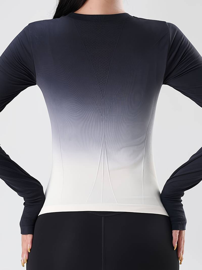 Yasmina® | Sportshirt met lange mouwen en gradiëntmotief