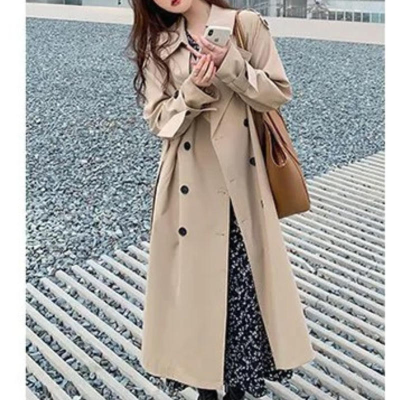 Yesica® | Oversized lange jas met dubbele rij knopen voor dames