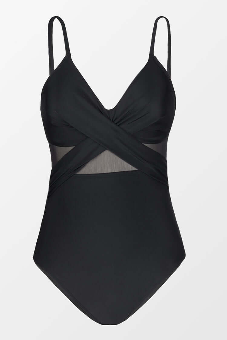 Yessica® | Badpak met transparanten en gekruist patroon