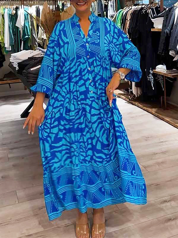 Ursula® | Jurk met V-hals en print