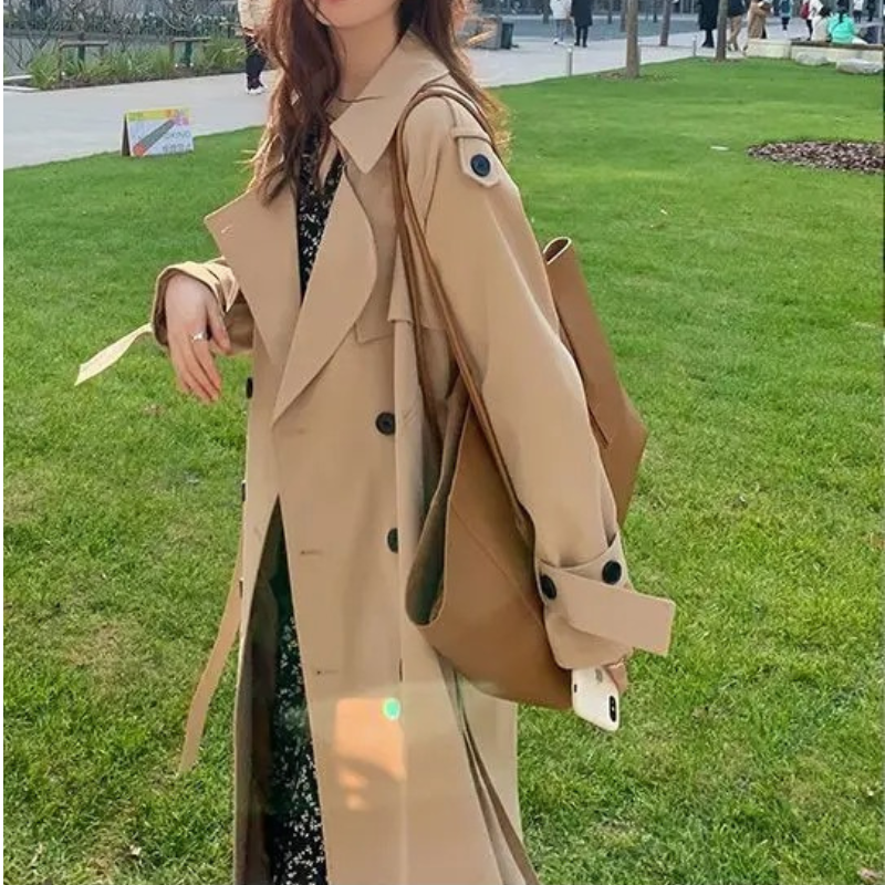 Yesica® | Oversized lange jas met dubbele rij knopen voor dames