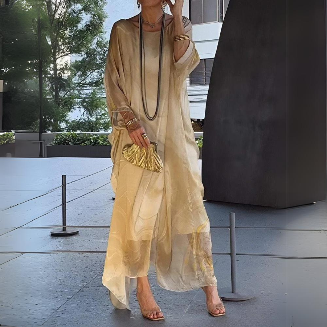Tina® | Elegante zijden chiffon jurk