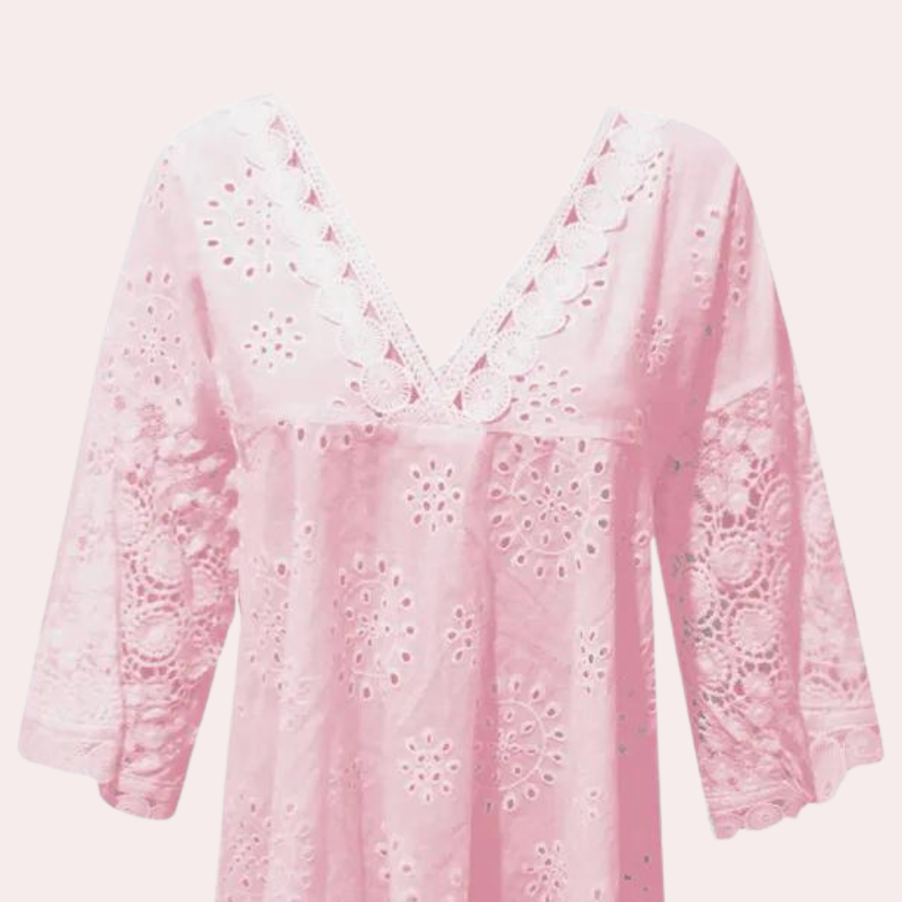 Úrsula® | Elegante kanten damesblouse met V-hals