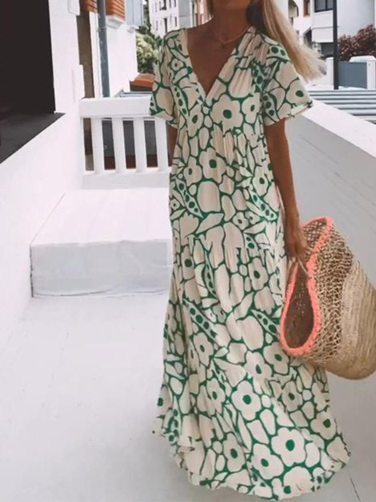Valentina® | Groene maxi zomerjurk