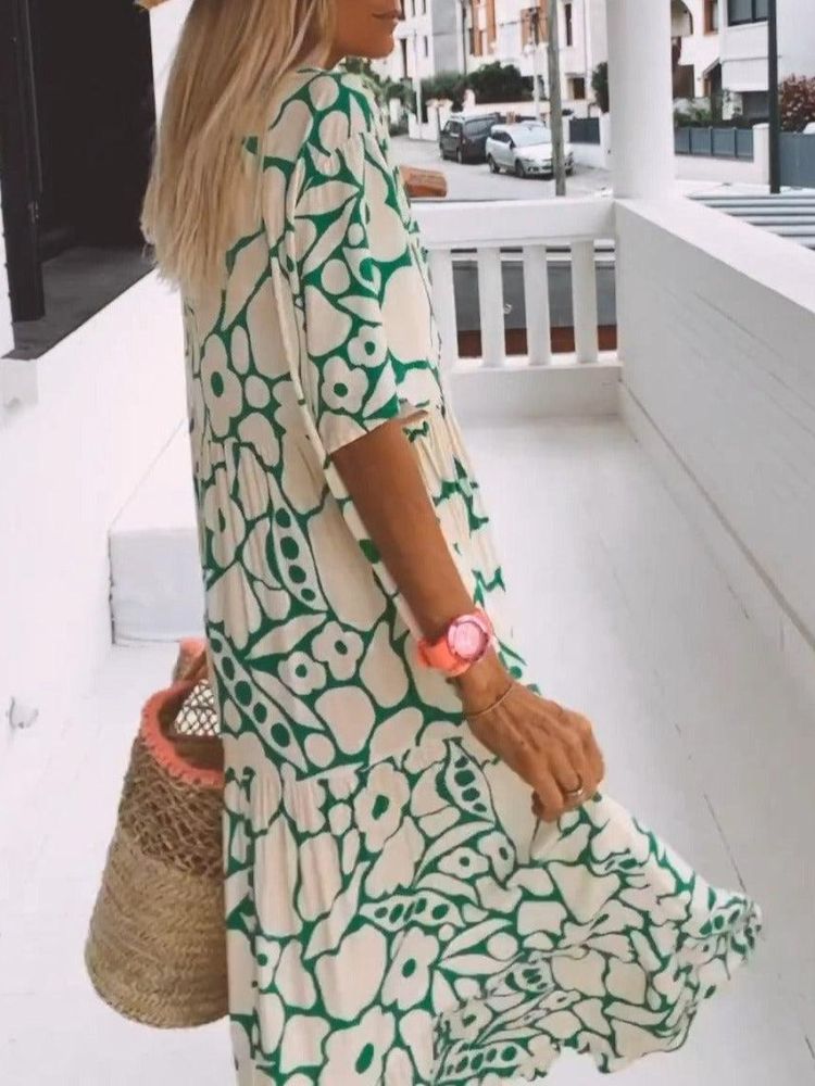 Valentina® | Groene maxi zomerjurk