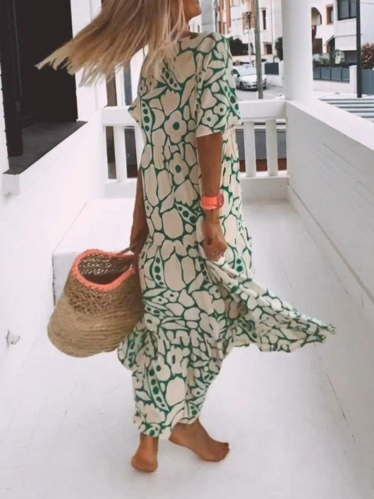 Valentina® | Groene maxi zomerjurk