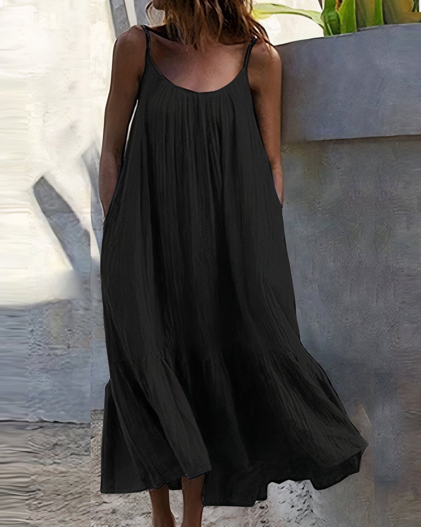 Teresa® | Eenvoudige mouwloze midi-jurk
