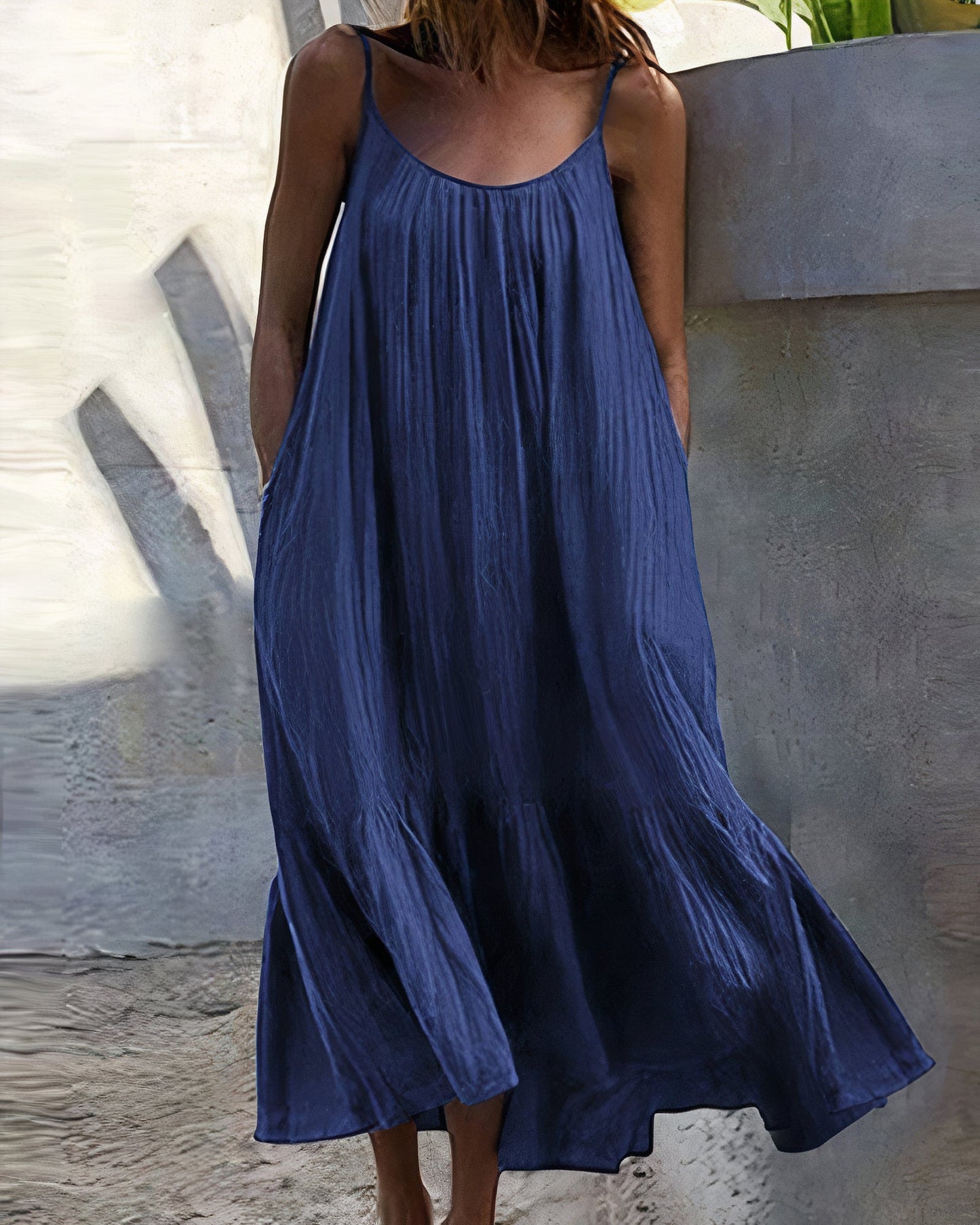 Teresa® | Eenvoudige mouwloze midi-jurk
