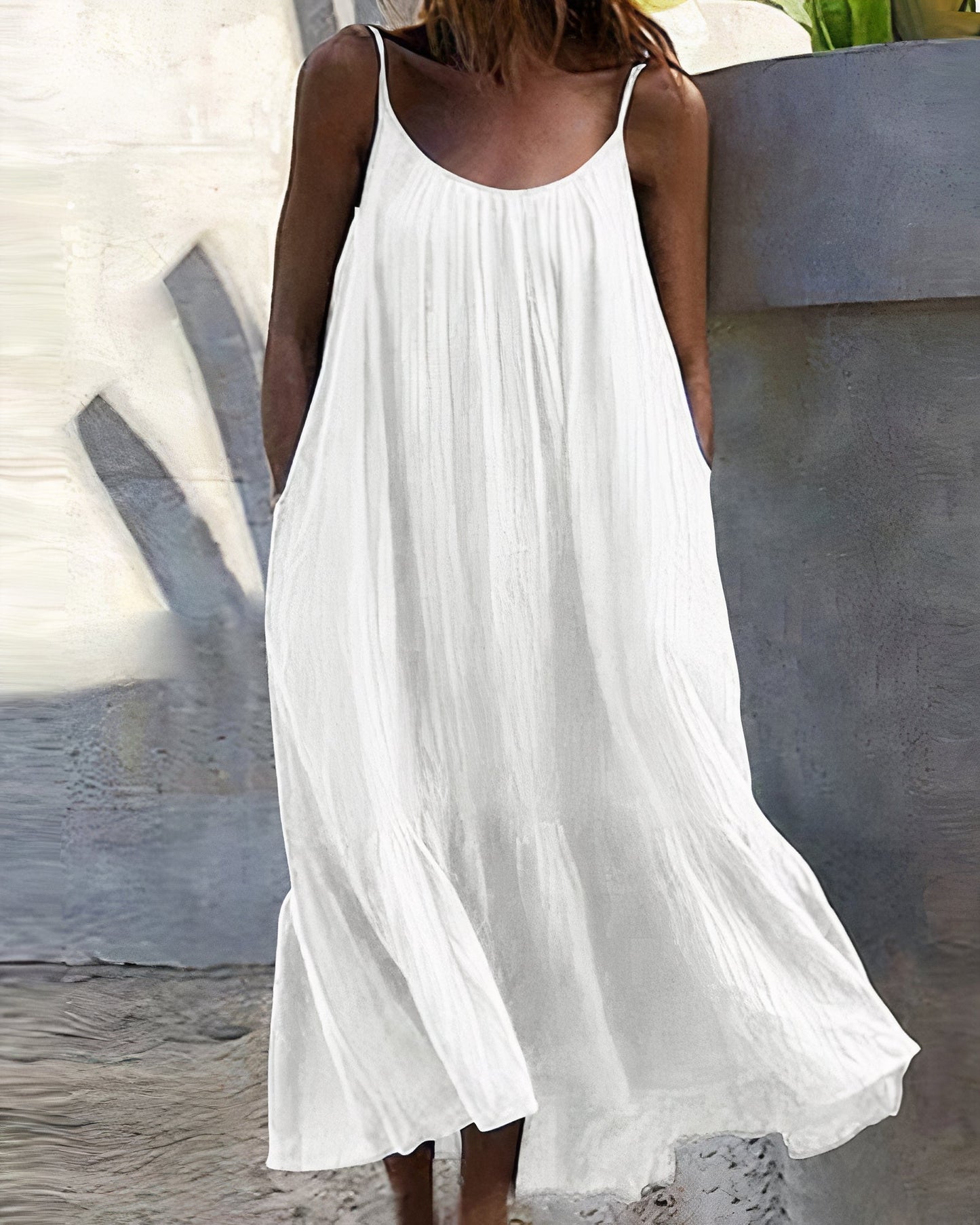 Teresa® | Eenvoudige mouwloze midi-jurk