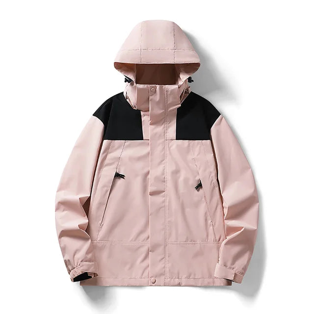 Yasmine® | Water- en winddicht jack met capuchon en gekleurde ritssluiting