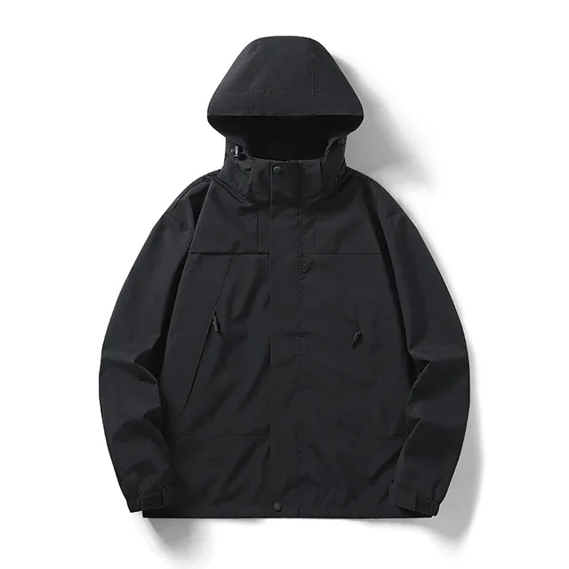 Yasmine® | Water- en winddicht jack met capuchon en gekleurde ritssluiting