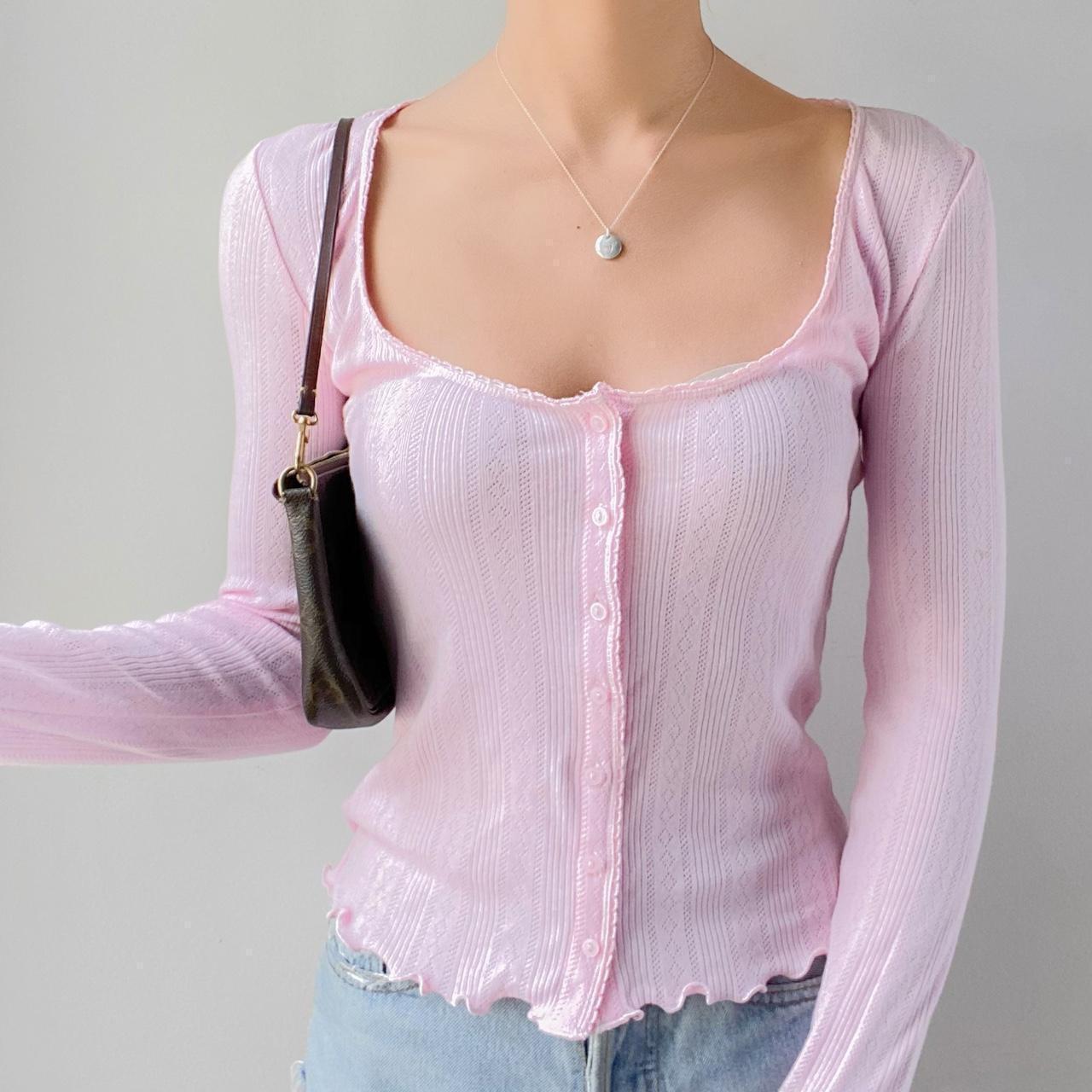 Zoraida® | Roze casual top met vierkante halslijn