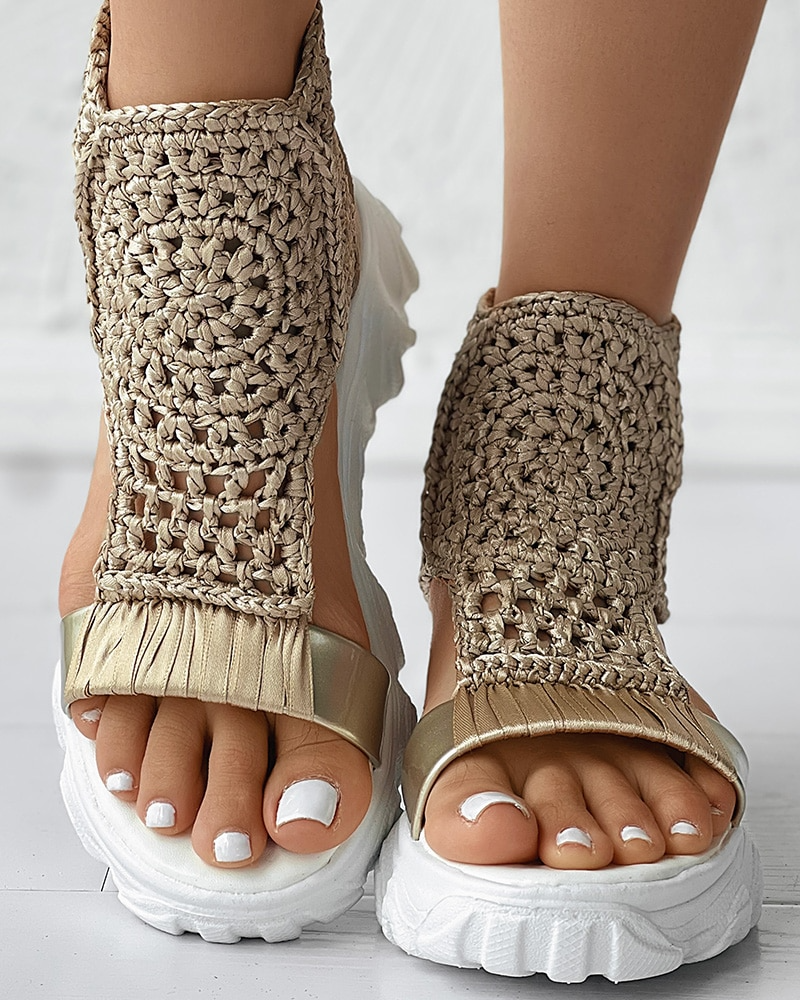 Xaviera® | Elastisch gebreide sandalen