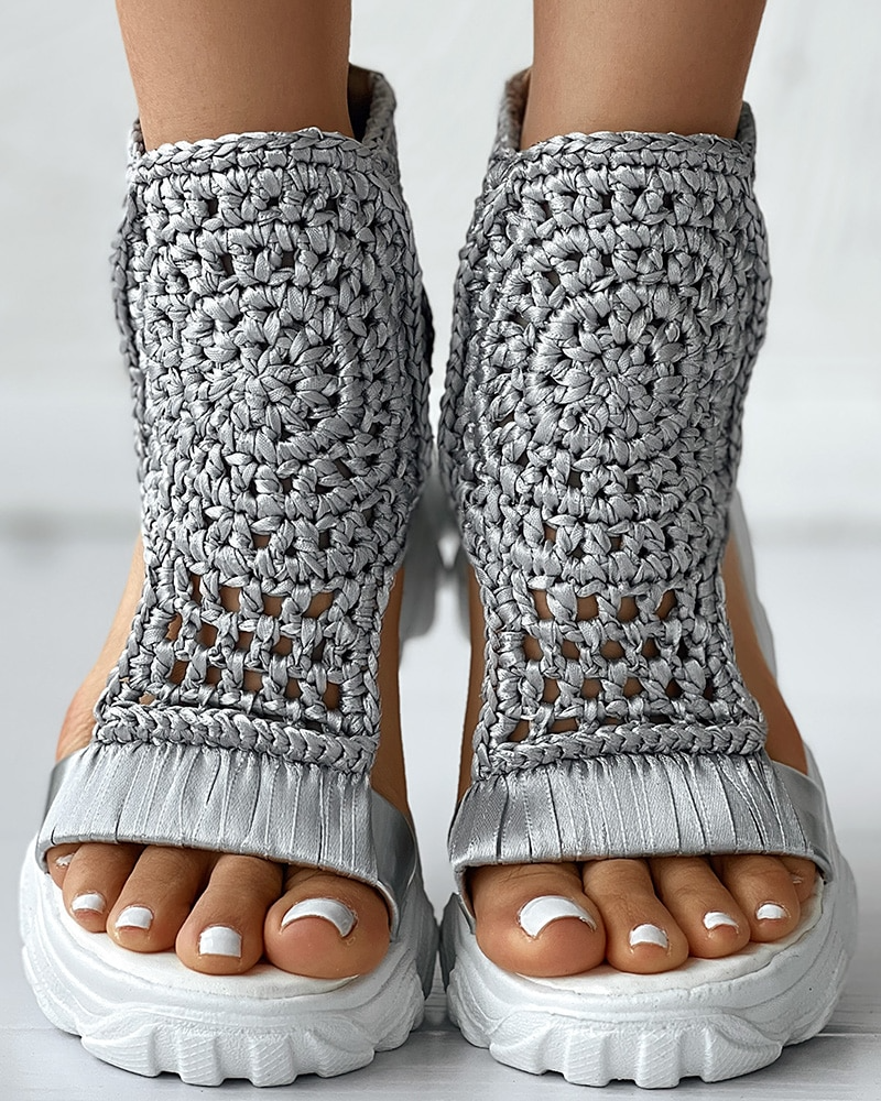 Xaviera® | Elastisch gebreide sandalen