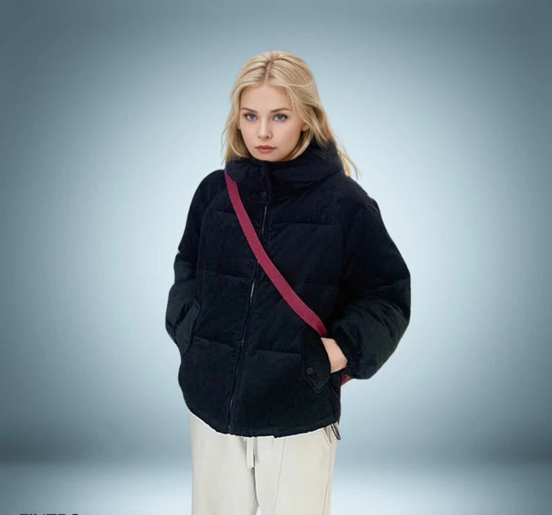 Yasmina® | Bruin donsjack met capuchon