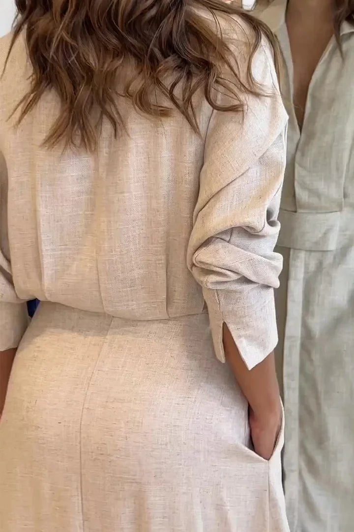 Yazmin® | Maxi-jurk van katoen en linnen