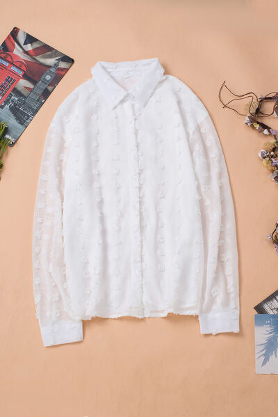 Zoe® | Shirt met lange mouwen en Zwitserse stippenkraag